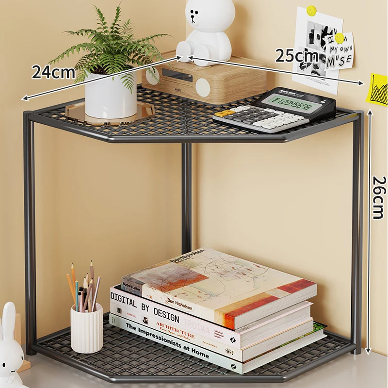 Dreifach-Eck-Metall-Mesh-Speicherregal für Badezimmer Küche Wohnzimmer