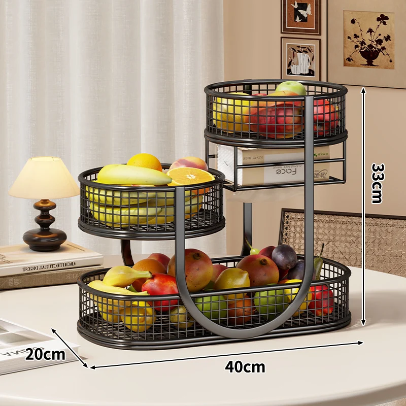Drei-Tier Metallgitter Theken Obst- & Gemüse-Displaystand