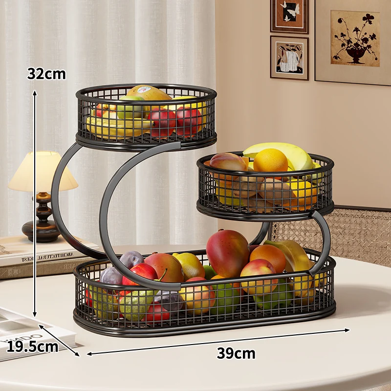 Drei-Tier Metallgitter Theken Obst- & Gemüse-Displaystand