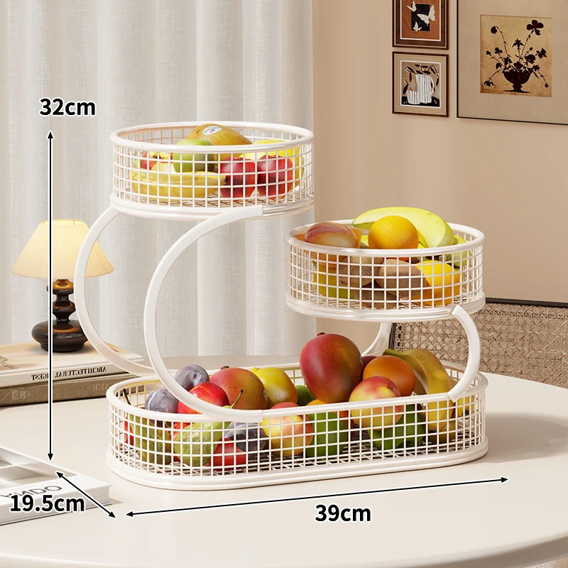 Drei-Tier Metallgitter Theken Obst- & Gemüse-Displaystand