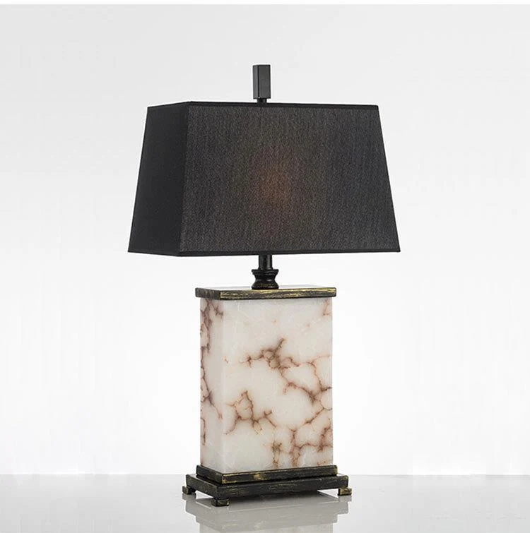 Zeitgenössische Marmor- und Stofftischlampe