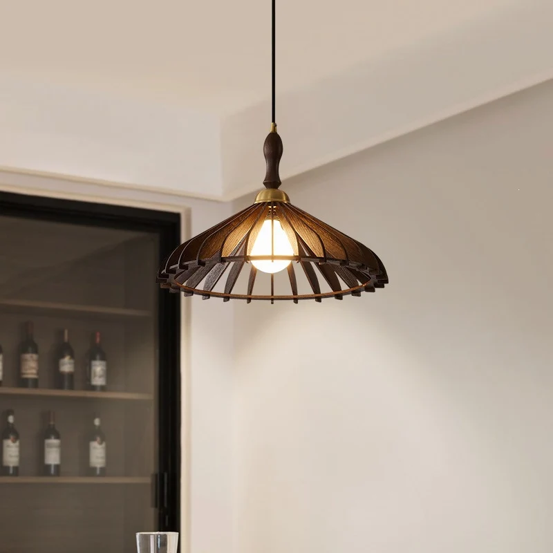 Künstlerische Holz Pendelleuchte