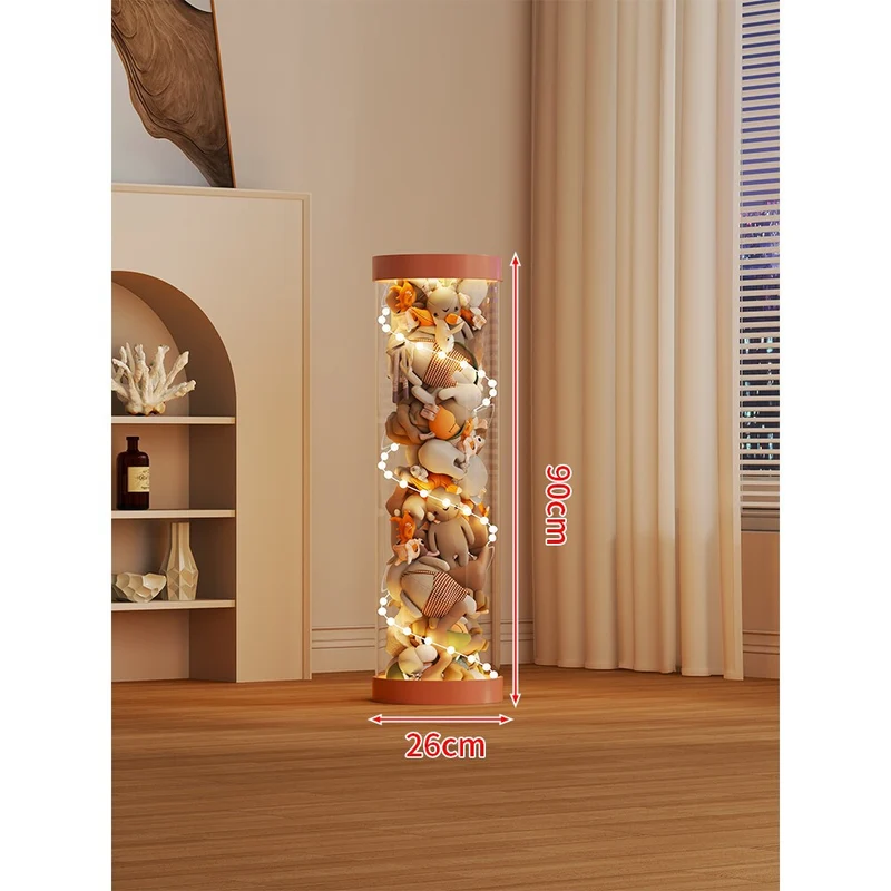 LED-beleuchteter transparenter Plüschspielzeug-Vitrine-Zylinder