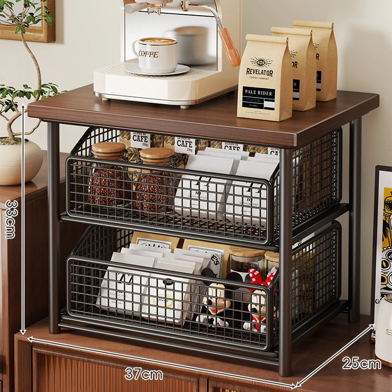 Küchenarbeitsplatte Espresso Maschine Stand mit herausziehbarem Drahtkorb Organizer