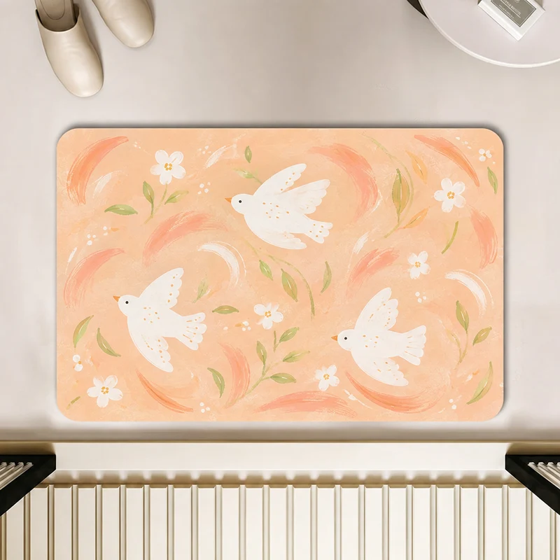 Künstlerisches florales Motiv Badeteppich