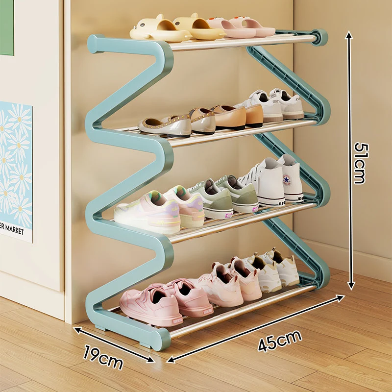 Kompakter Z-förmiger Multi-Tier platzsparender Schuhregalorganisator