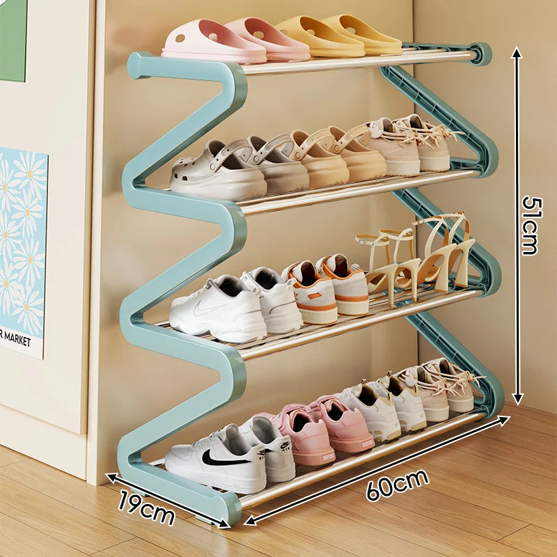 Kompakter Z-förmiger Multi-Tier platzsparender Schuhregalorganisator