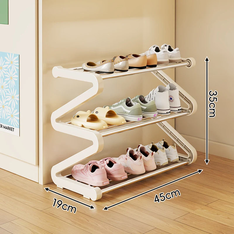 Kompakter Z-förmiger Multi-Tier platzsparender Schuhregalorganisator