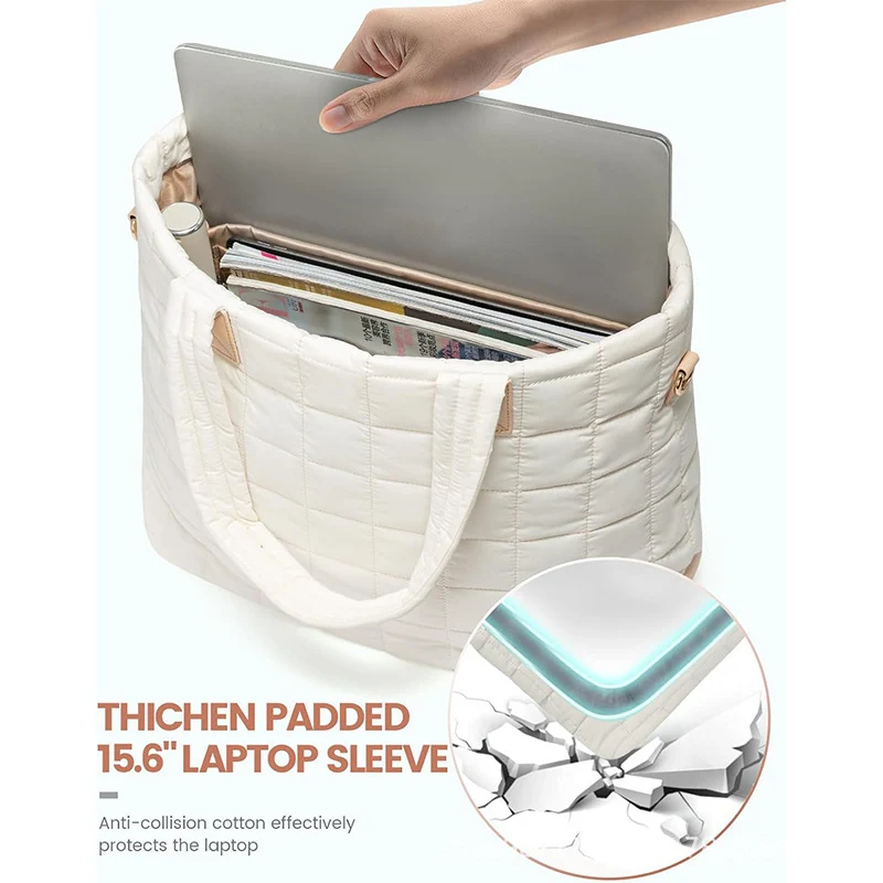 Hochwertige gesteppte Handtasche mit abnehmbarer Kosmetiktasche Skanto