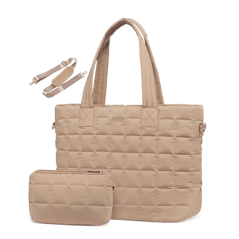 Hochwertige gesteppte Handtasche mit abnehmbarer Kosmetiktasche Skanto