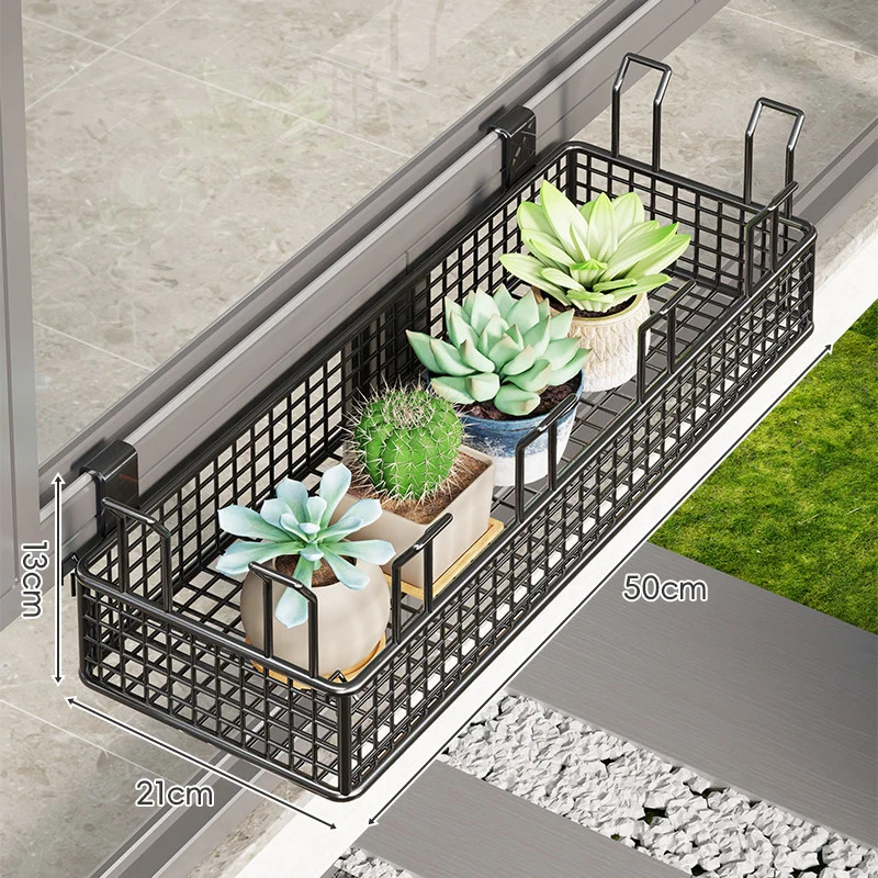 Clamp-On Balkon Geländer Pflanzkorb mit Metallgitter-Reservoir