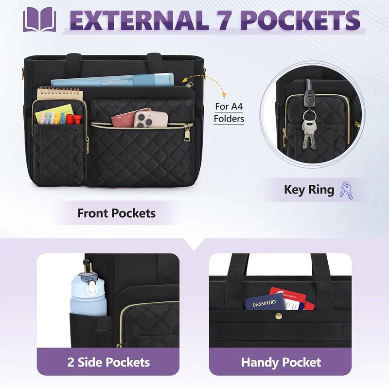 Gepolsterte Multifunktions-Handtasche mit Organizer Skanto