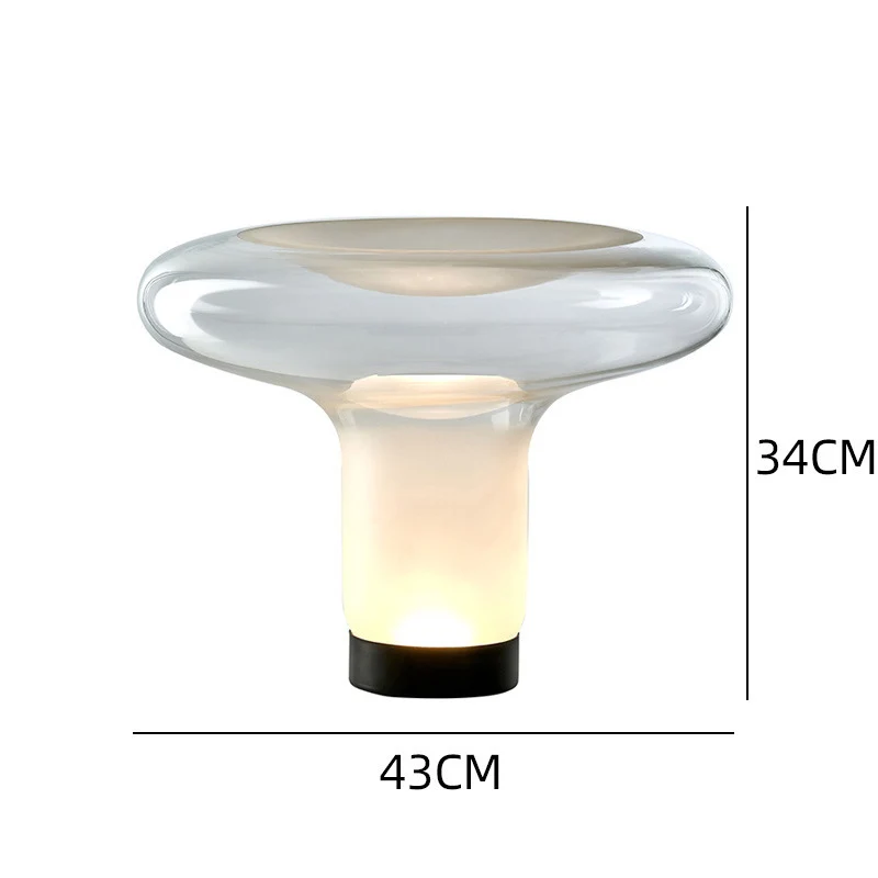 Moderne skulpturale Glas-Tischlampe