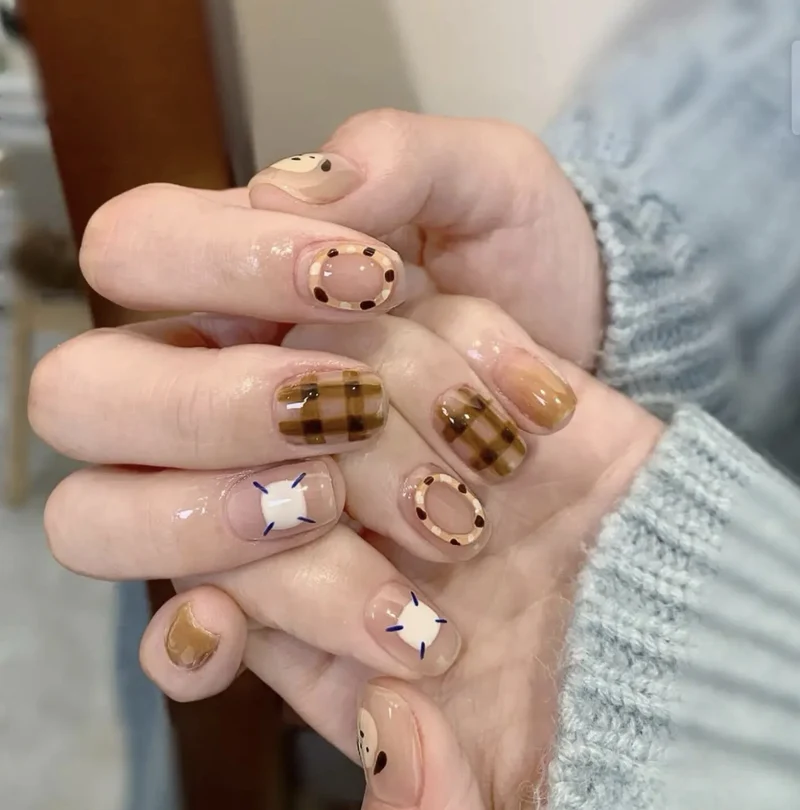 Künstlerisches Muster Nagel Kunst Set