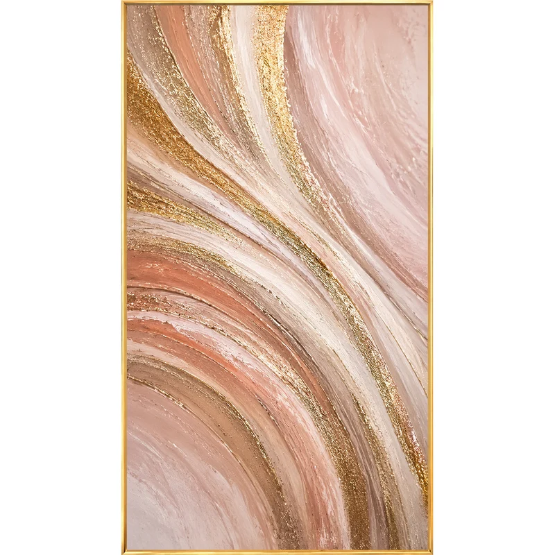Elegante goldene Marmor gerahmte Leinwand Wandkunst