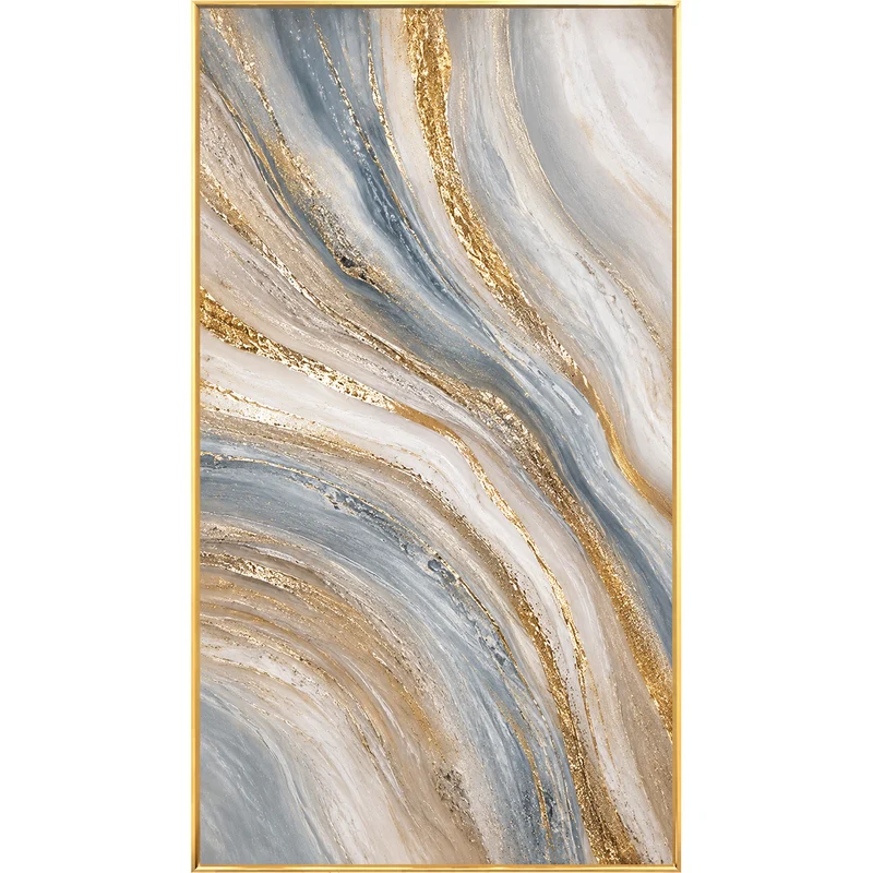 Elegante goldene Marmor gerahmte Leinwand Wandkunst