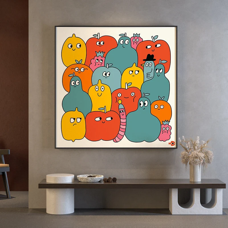 Buntes Cartoon-Leinwandkunst
