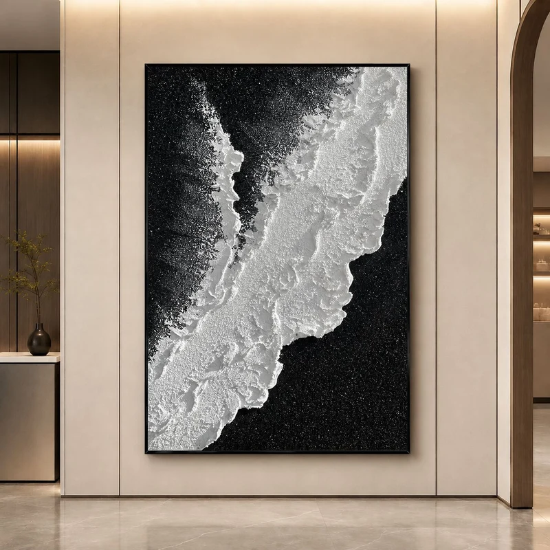 Küstenwellen-texturiertes Leinwandkunstwerk