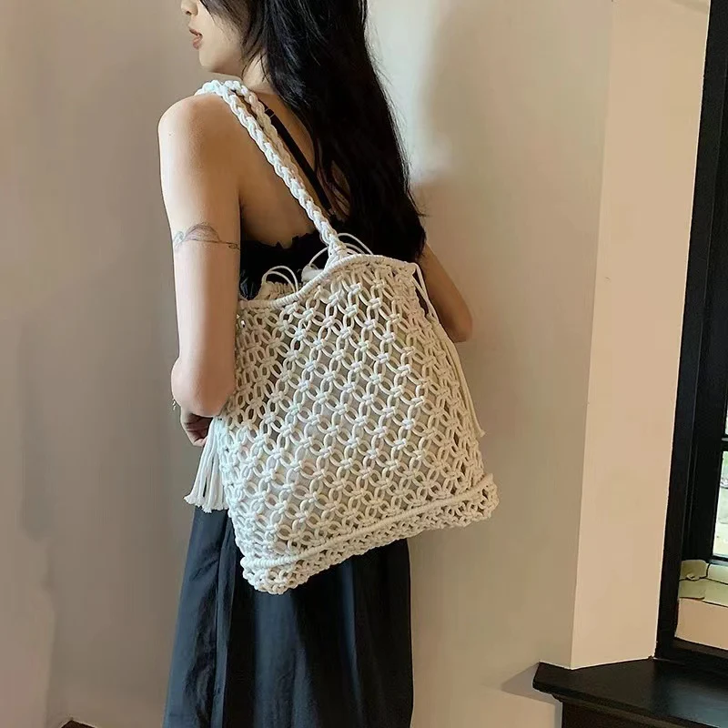 Handgeknüpfte Strandtasche mit verspieltem Design Skanto