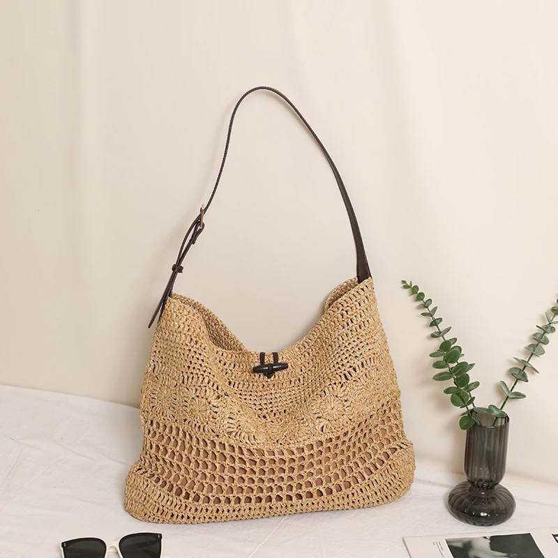 Handgeknüpfte Shopper-Tasche im modernen Netzdesign Skanto
