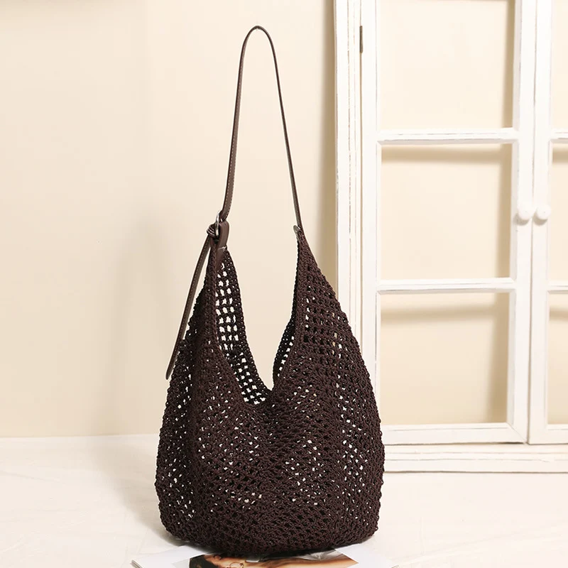 Leichte Netztasche mit verstellbarem Lederriemen Skanto