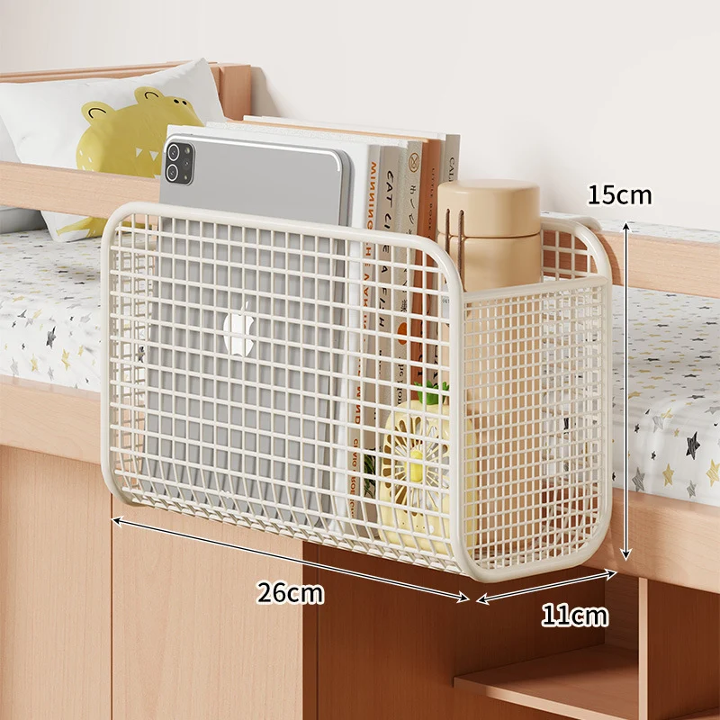 Über-Bett Drei-Compartment Metall-Mesh Hängende Nachttisch Organizer Caddy