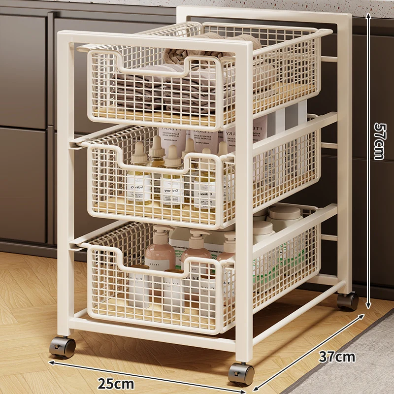 Unter-Schrank Gleitender Drei-Ebenen Mesh Korb Organizer mit Abnehmbaren Behältern
