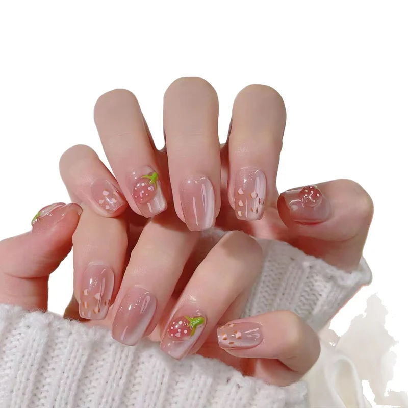 Künstlerisches Blumen-Design Press-On Nägel