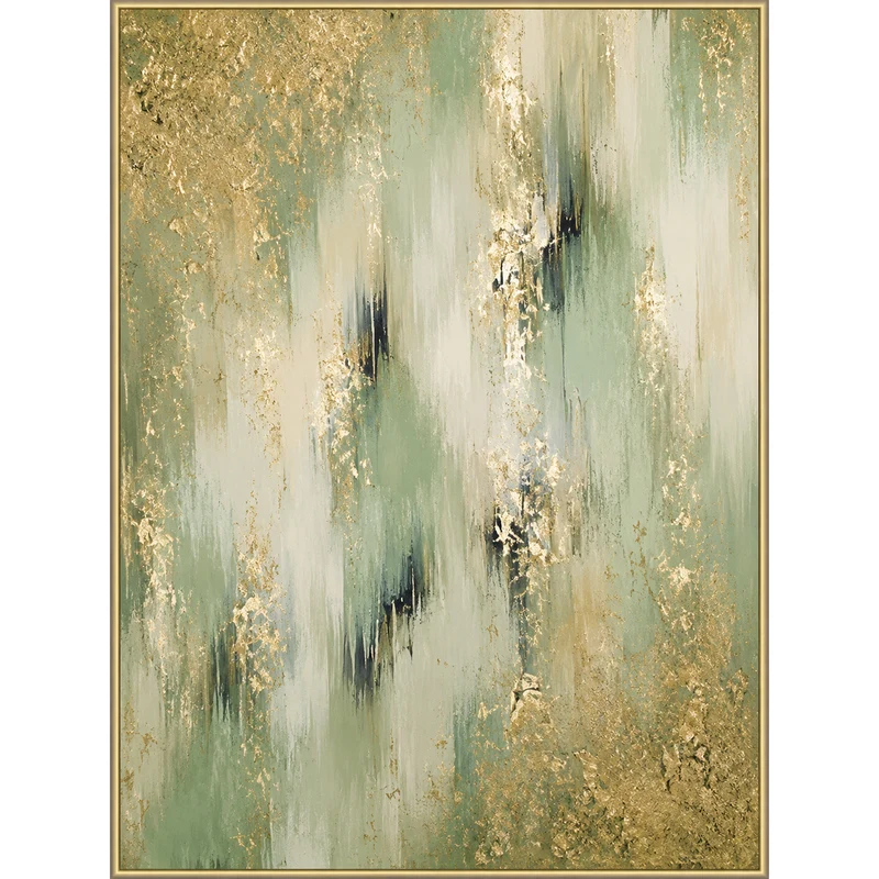 Abstractes Goldblatt Leinwandkunstwerk