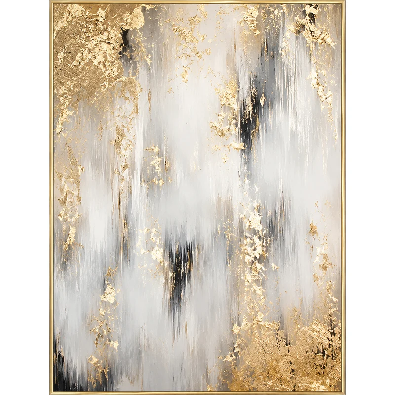 Abstractes Goldblatt Leinwandkunstwerk