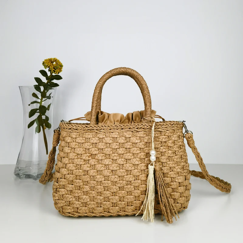 Gewebte Handtasche mit Kordelzug Skanto