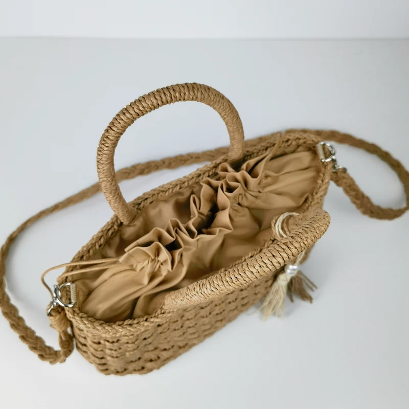 Gewebte Handtasche mit Kordelzug Skanto