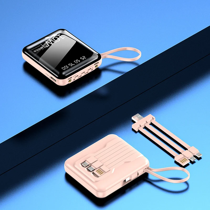Tragbare Powerbank mit Digitalanzeige und multifunktionalem Kabel Skanto