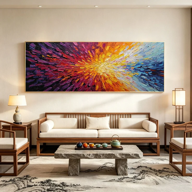 Abstrakte expressionistische Leinwandkunst für Innenräume