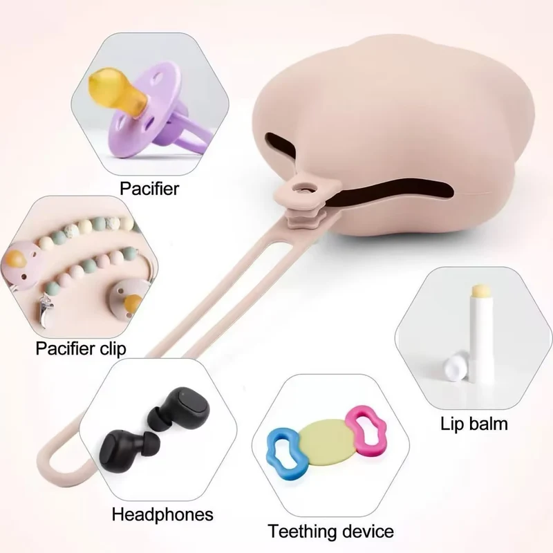 Silicone-Stern-Beißring mit Sicherheitsgurt und Schnellverschlussclip