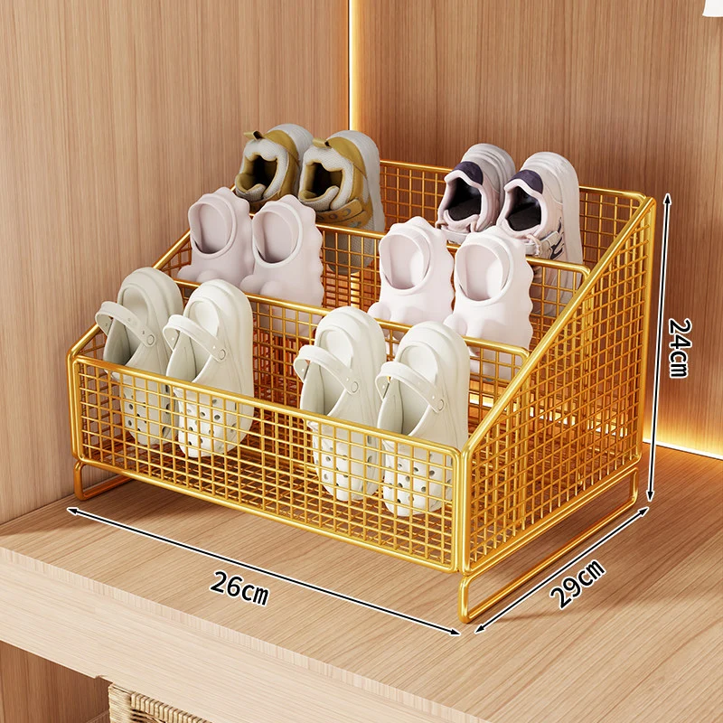 Kompakte geneigte Tri-Level-Mesh-Schlappen- und kleine Schuh-Organizer-Binne