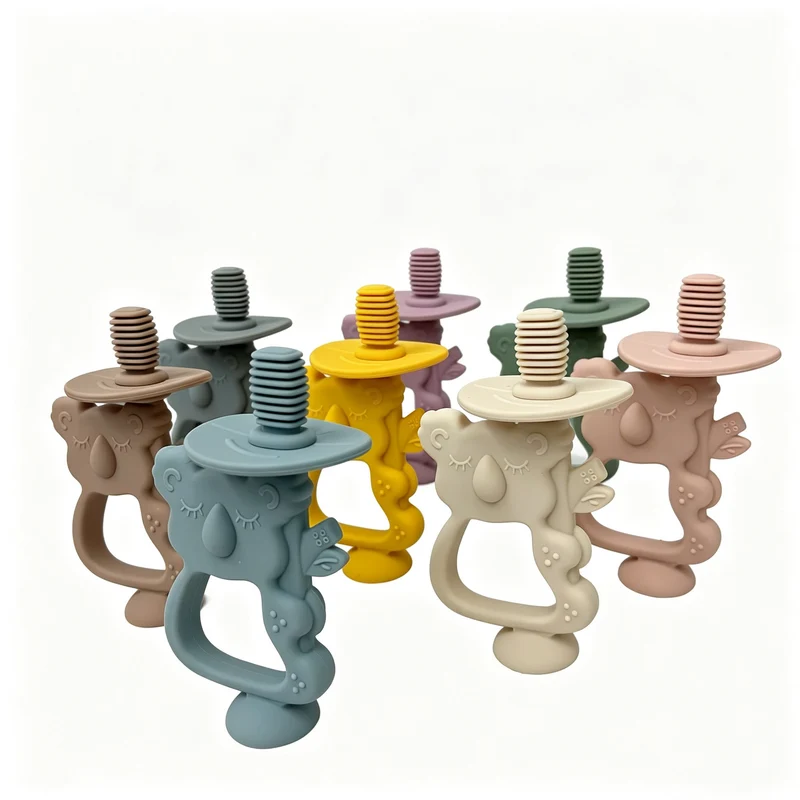 Silicone Koala Beißring mit gerippter Nippel und ergonomischem Griff
