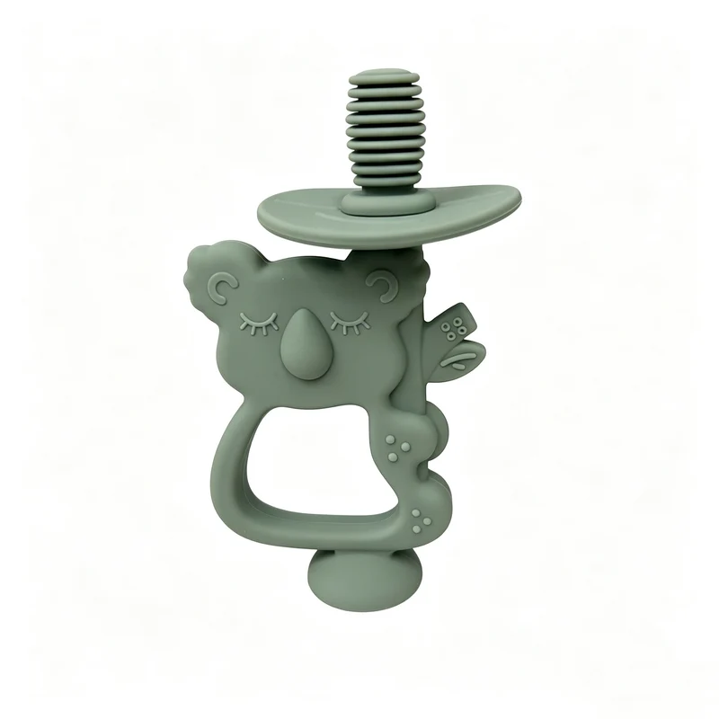 Silicone Koala Beißring mit gerippter Nippel und ergonomischem Griff