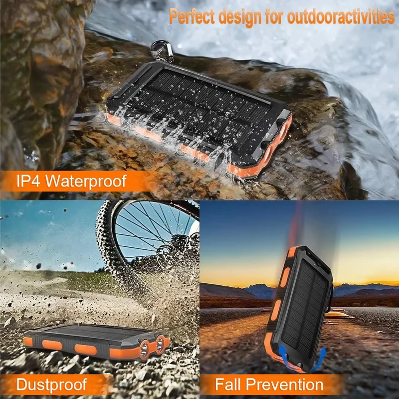Solar-Powerbank mit robustem Design und integrierter Schnellladefunktion Skanto