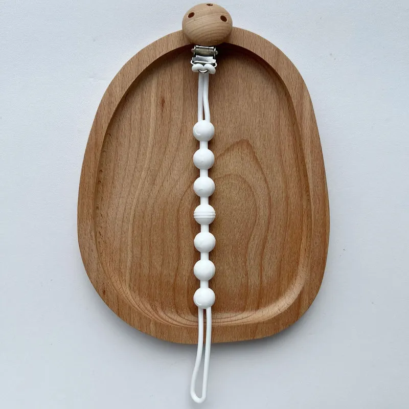 Silikonperlen Schnullerkette mit Holz-Sicherheitsclip