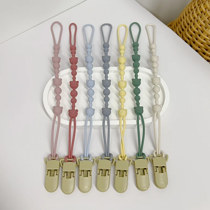 Silikonperlen Schnullerkette mit Sicherheitsverschluss