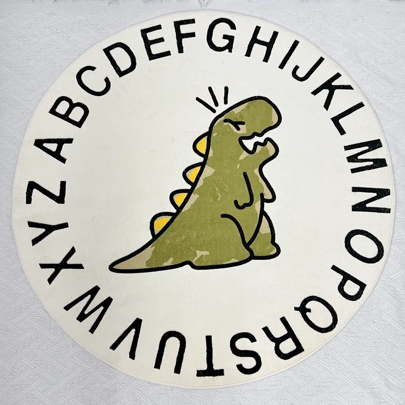 Runder Bildungs Baby Spielteppich mit Alphabetrand und Bärenillustration
