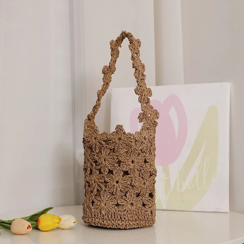 Handgemachte Makramee-Tasche im Blumendesign Skanto