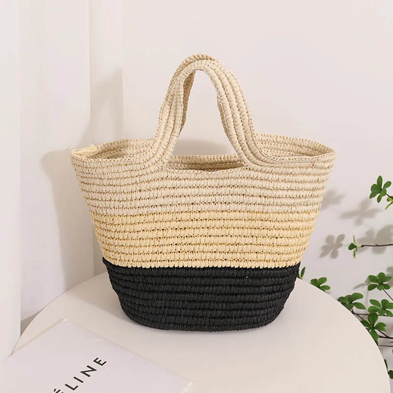 Handgemachte, strapazierfähige Strandtasche mit fröhlichem Zickzackmuster Skanto