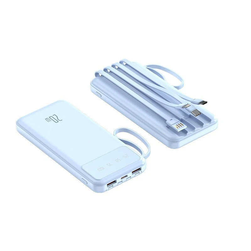 Powerbank mit multifunktionalen Ladekabeln und digitaler Ladeanzeige Skanto