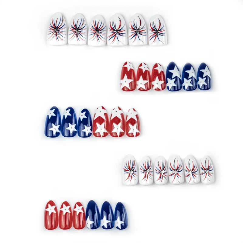 Themenbezogenes Stern- und Feuerwerk-Nagelkunst-Set