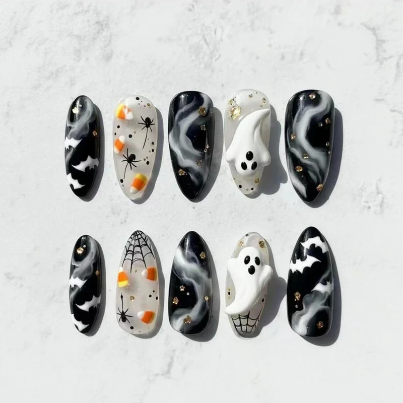 Spooky Halloween Press-On Nagelkunst Set