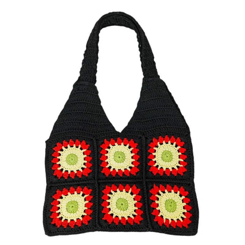 Gehäkelte Handtasche mit Retro-Muster Skanto