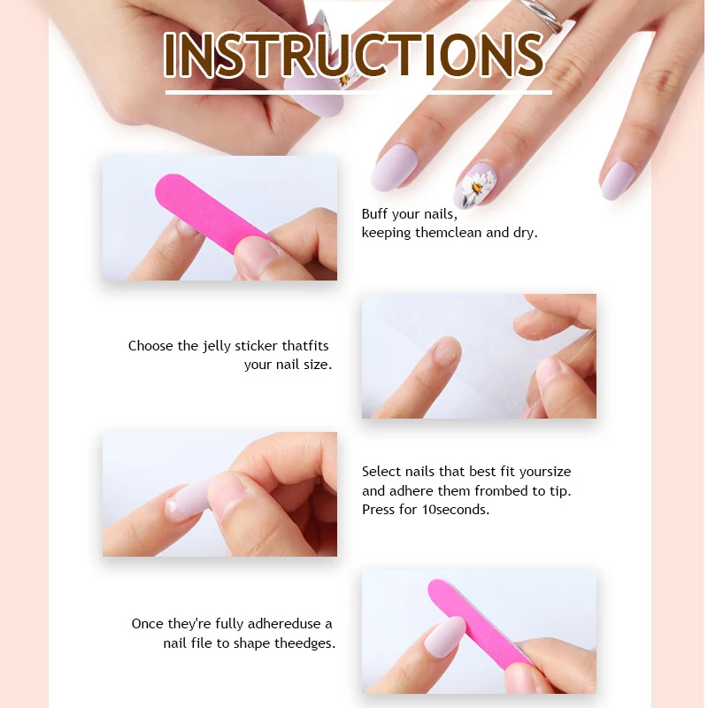 Romantisches Kuss-inspiriertes Press-On Nagelkunstset