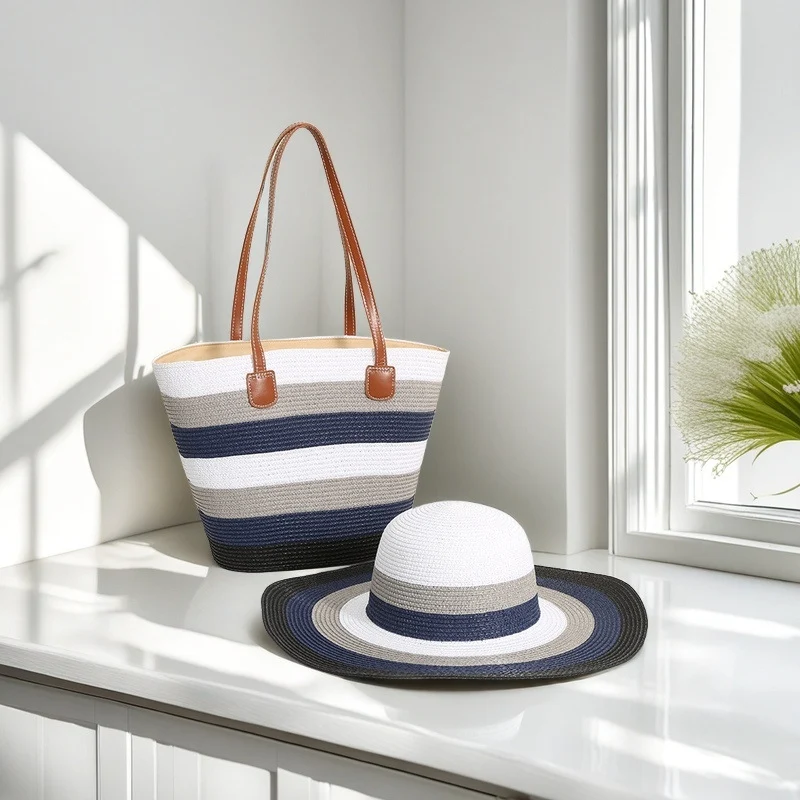 Strandtasche mit bunten Streifen Skanto